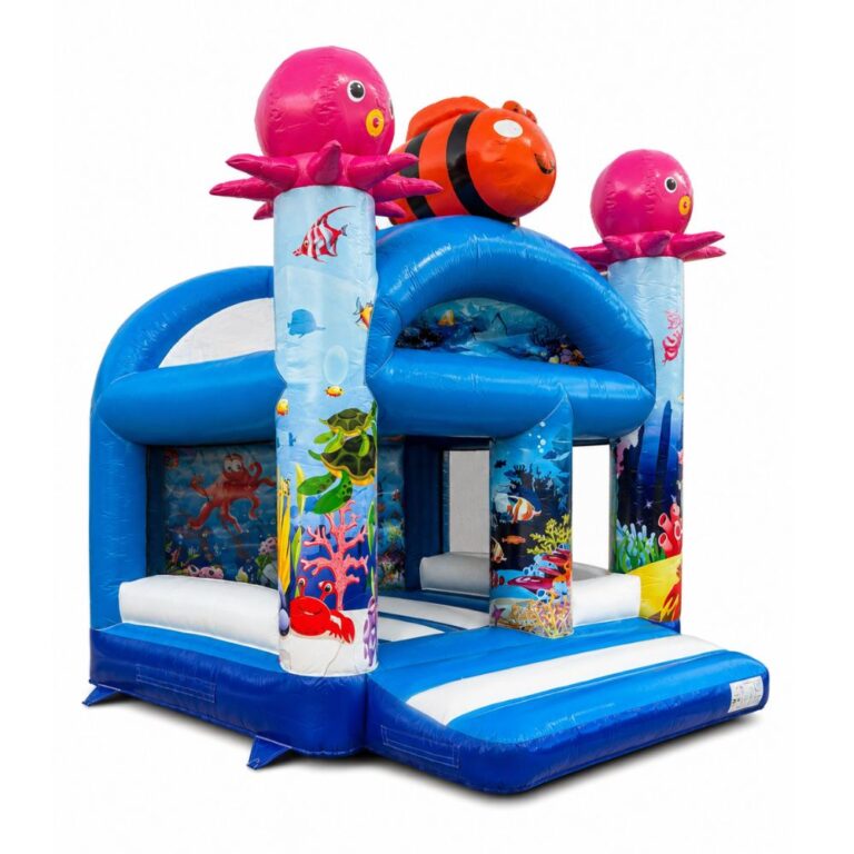 Hüpfburg Medi Sea mit Unterwasser-Design für Kindergeburtstage und Events in Wien und Bruck an der Leitha