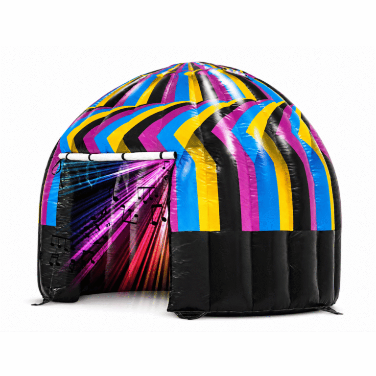Aufblasbarer Disco Dome in Wien mieten – buntes Partyzelt für Kindergeburtstage, Firmenfeiern, Festivals und Events